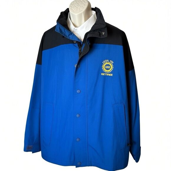 Port Authority Other - UAW Local 435 Auto Workers Jacket XL Port Authority Blue‎ Union Windbreaker Hood